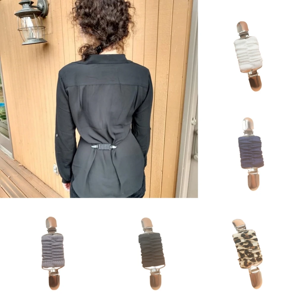 

New Dress Cinch Clips Set Elastic Clothes Clip to Tighten Dress Cardigan Collar Clips Shirt Clips Back Cinch for Women Kids
