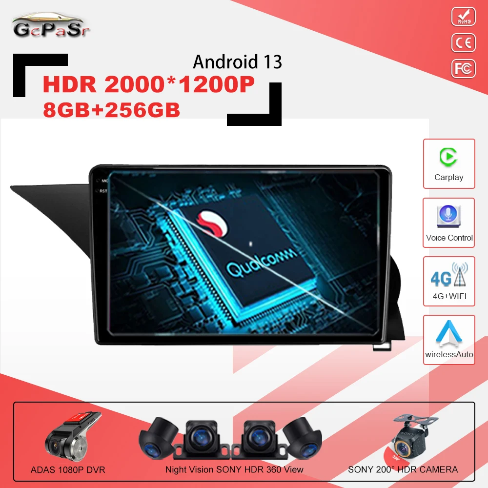 

Автомагнитола Qualcomm Android13 для Mercedes Benz GLK - Class X204 2012-2015, мультимедийный видеоплеер, навигация, стерео, GPS-плеер