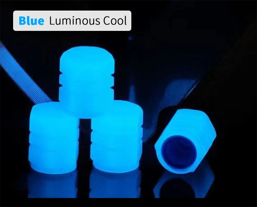 Светящиеся в темноте колпачки клапанов, автомобильные флуоресцентные клапаны для шин, мотоциклетные велосипедные колеса, крышка ступицы, декоративная крышка, украшение