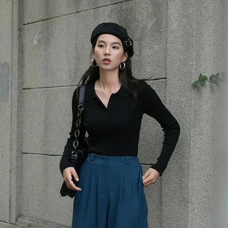 2024 женский свитер пуловер зимний укороченный белый вязаный топ на пуговицах для