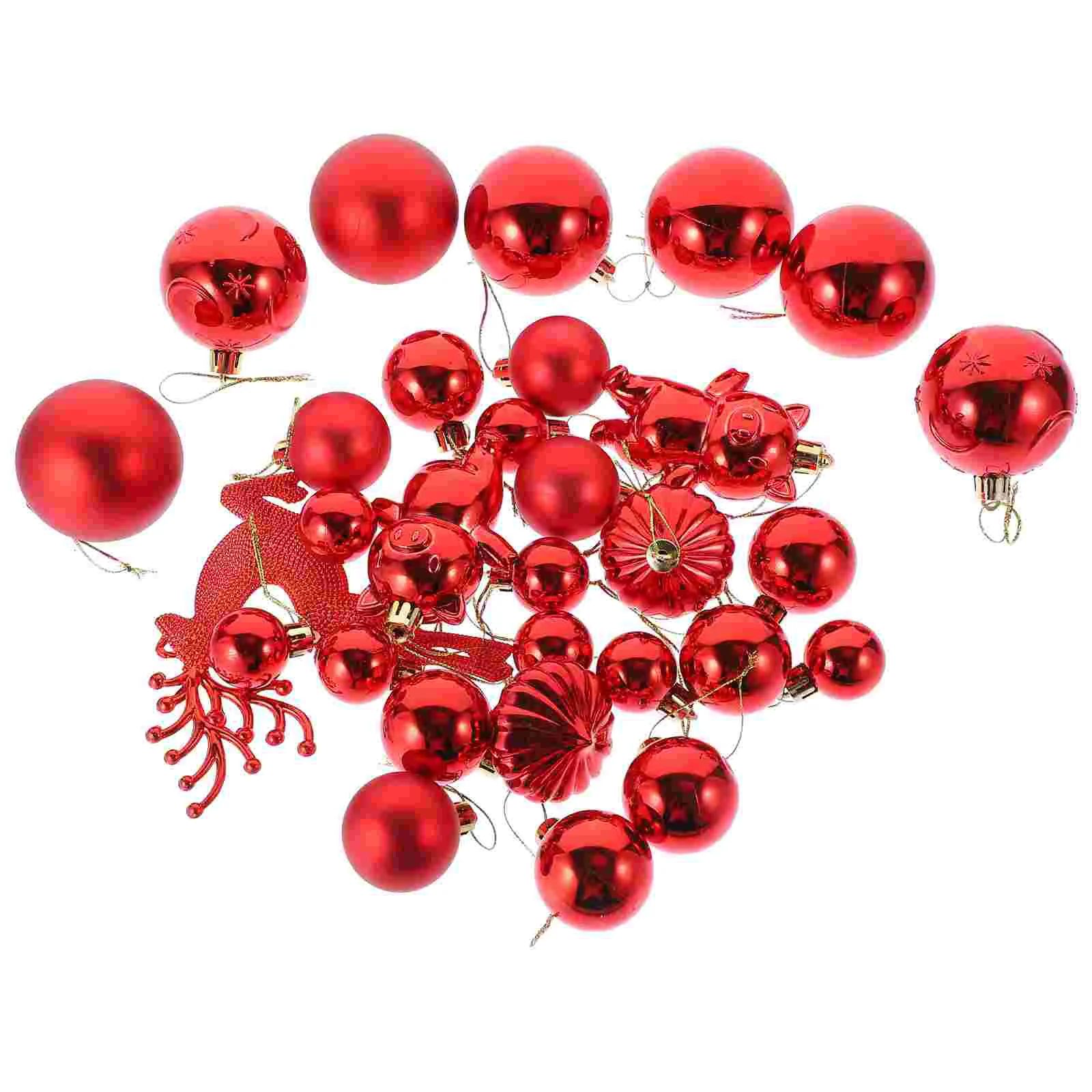 

30 Pcs Christmas Tree Decorations Ornaments Balls Pendant Party Plastic Supplies Hanging