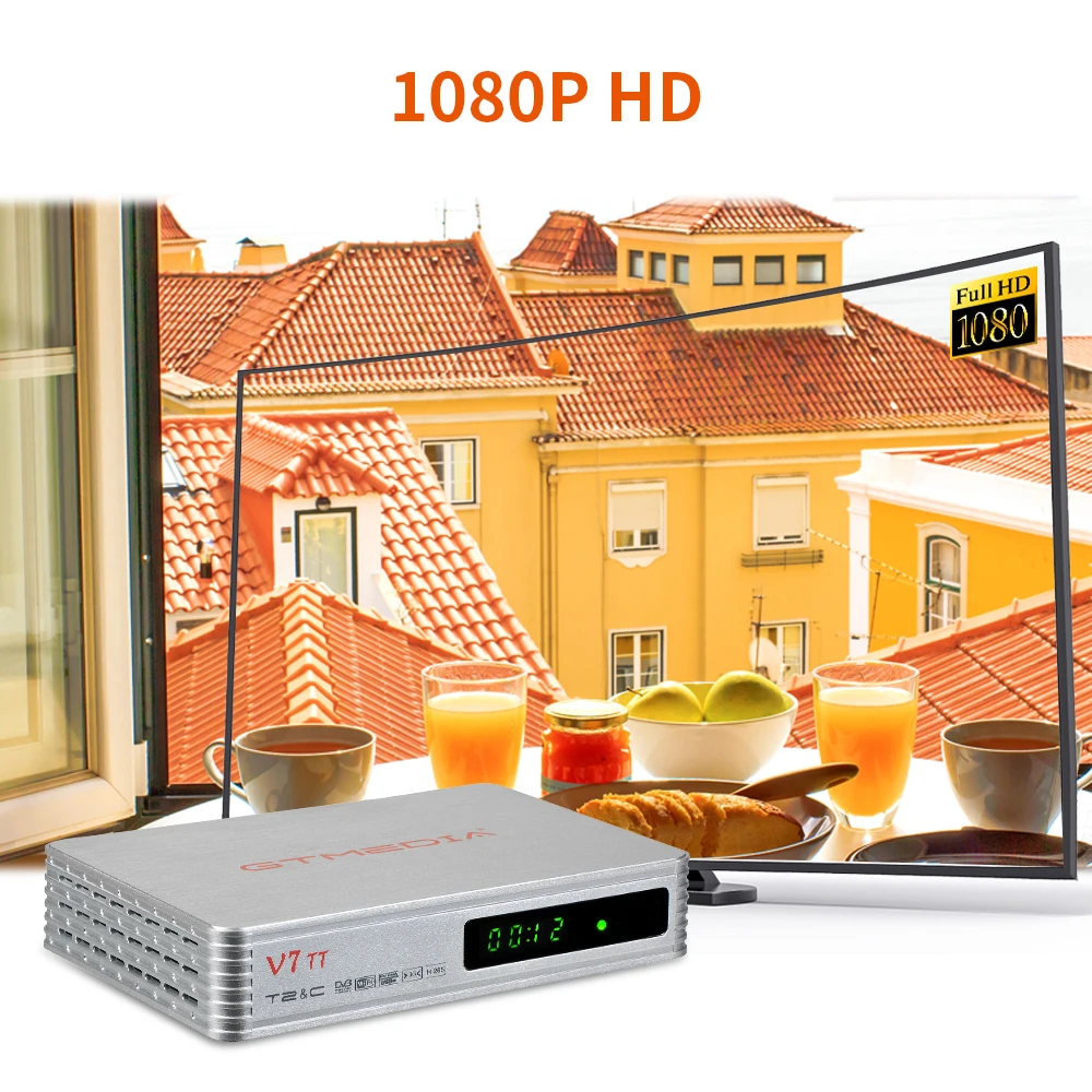 ТВ-приемник GTMEDIA V7TT спутниковый DVB-T/T2 кабельный декодер H.265 HEVC 10-битный тюнер USB Wi-Fi