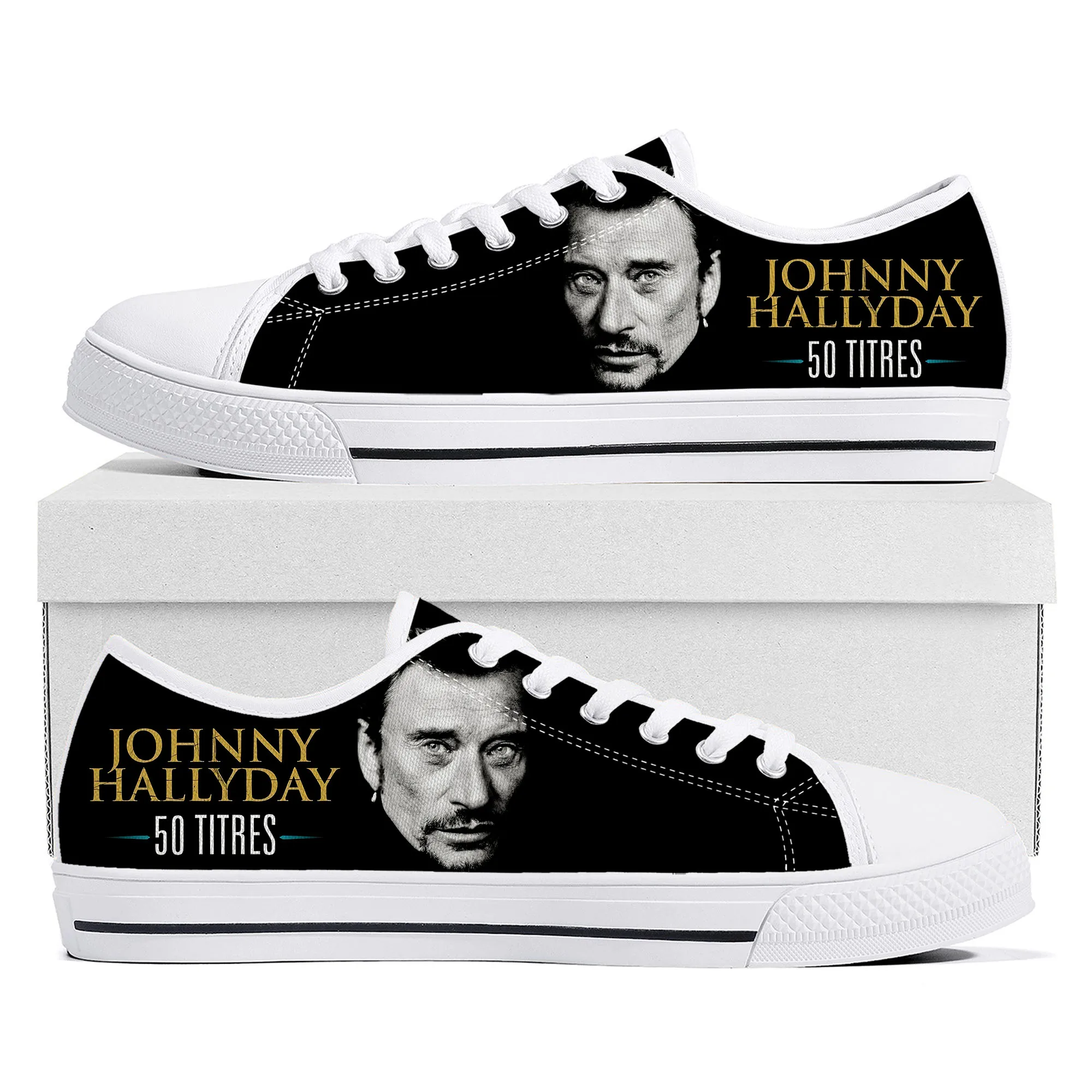 

Johnny Hallyday Rock Singer Low Top High Quality Sneakers Mens Women Teenager Canvas Sneaker Casual Couple Shoes Custom Shoe