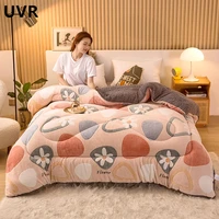 uvr cartoon plush blanket autumn quilt hotel family quilt core thickened warm close fitting double is not easy to deform