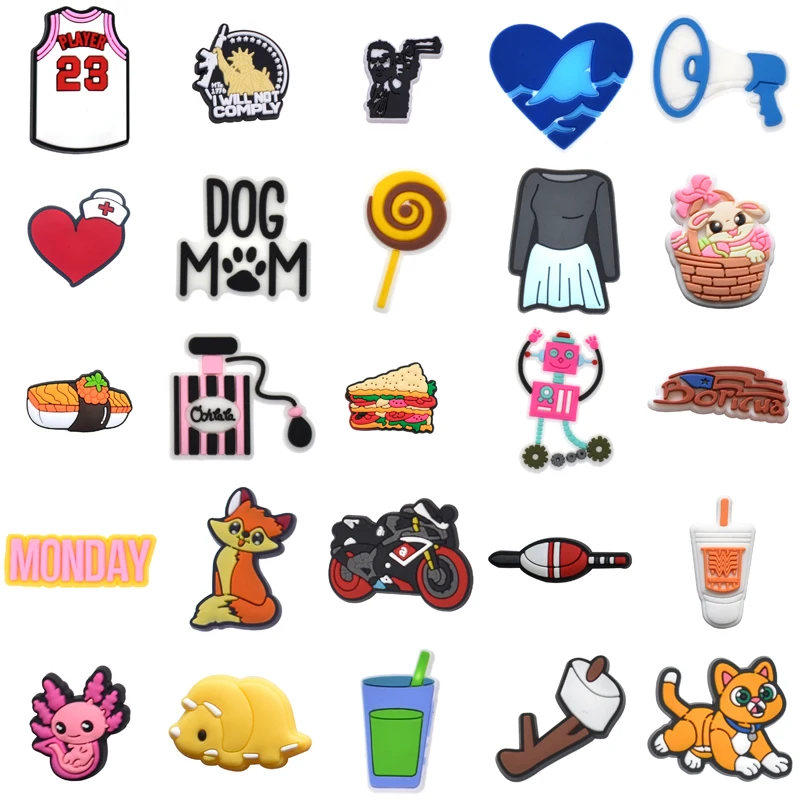 

Аксессуары для летней джинсовой обуви, новые аксессуары для крокса, очаровательные рождественские подарки, дизайнерские булавки для крокс...