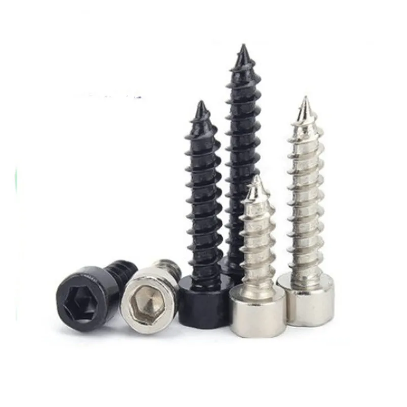 

M2 M2.6 M3 M3.5 M4 M5 M6 Шестигранная головка с шестигранным отверстием Самонарезающий винт 8.8 класс черный/никель цинковый стандарт для динамика