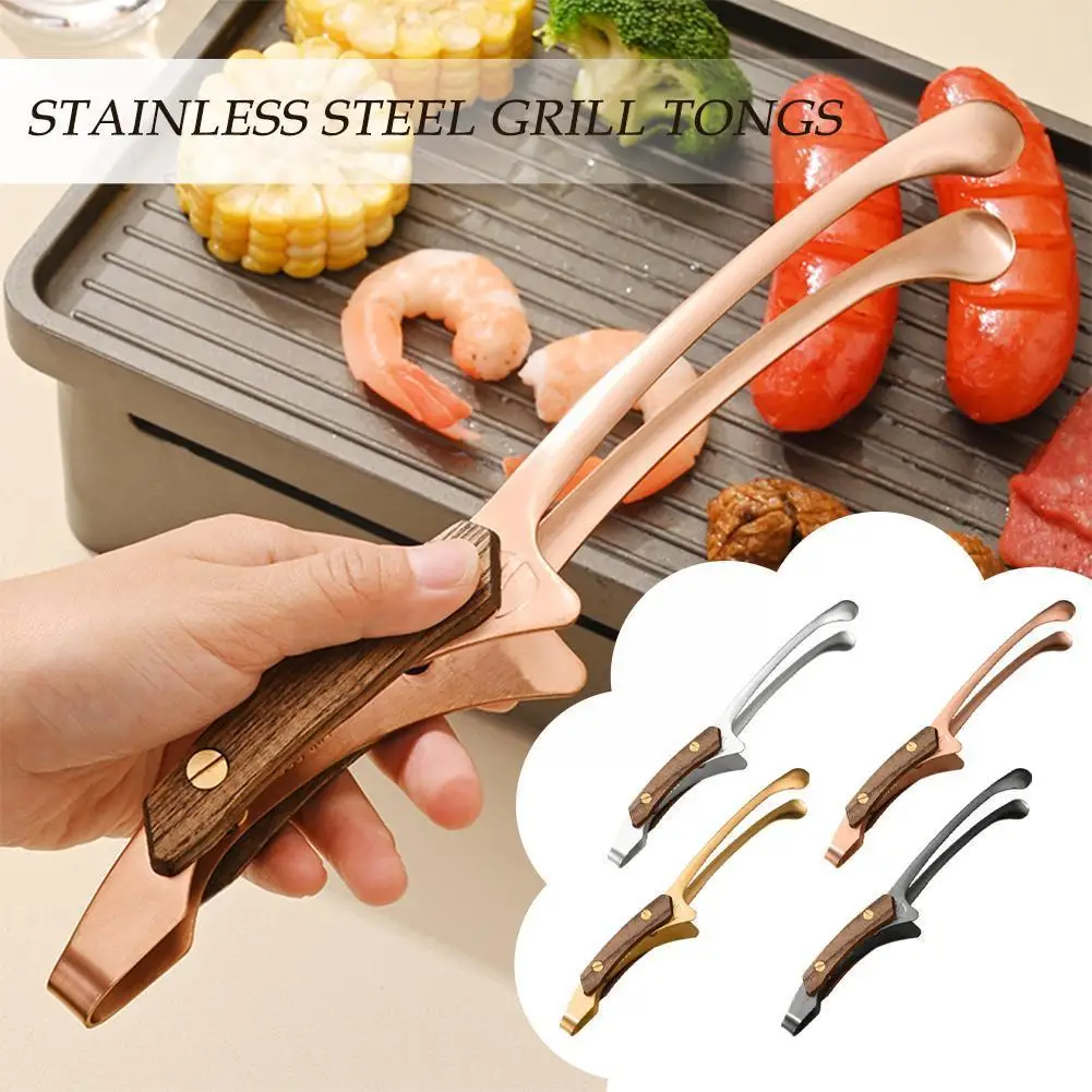 

Stainless Steel Barbecue Tongs Burn Non-slip Grilling Accessories Suitable For Grilling Meat And Vegetables Kitchen Wild Ba F6Y3