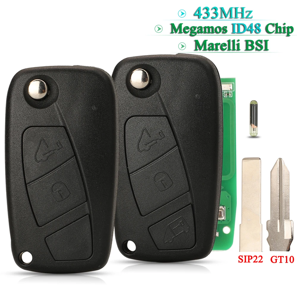 jingyuqin 434MHz For Iveco Daily 2006-2011 Megamos Crypto ID48 Remote Tunk Car Key Control With Decoration Sticke Fob SIP22 GT10