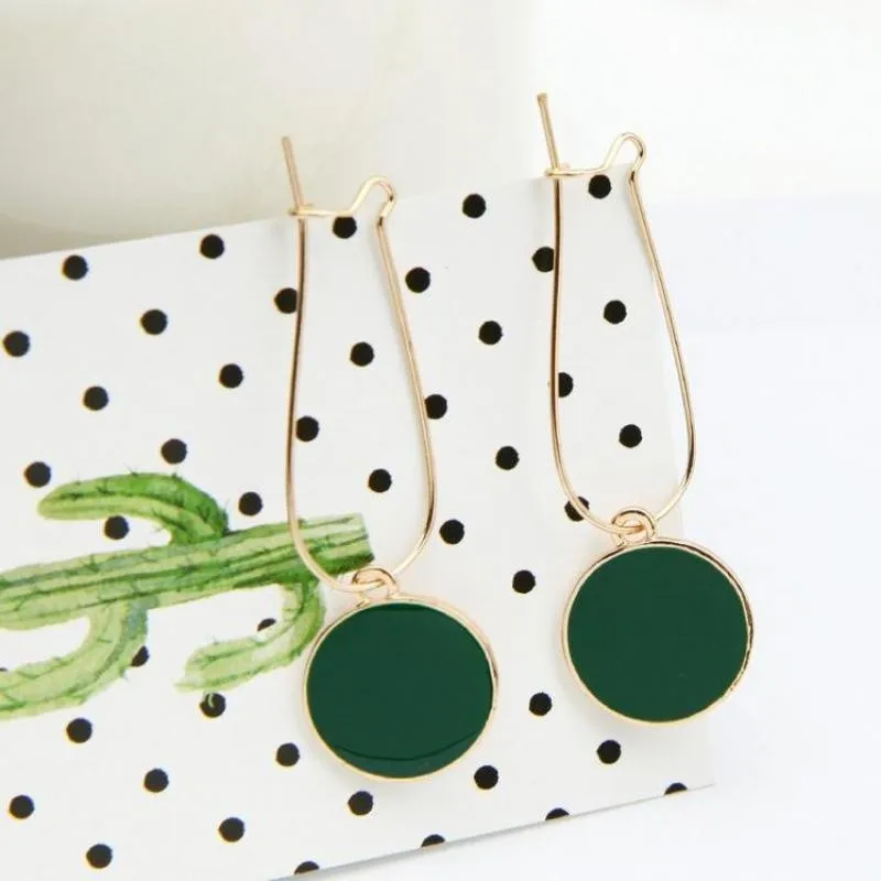 

Women Jewelry Vintage Green Circle Earrings Birthday Gift