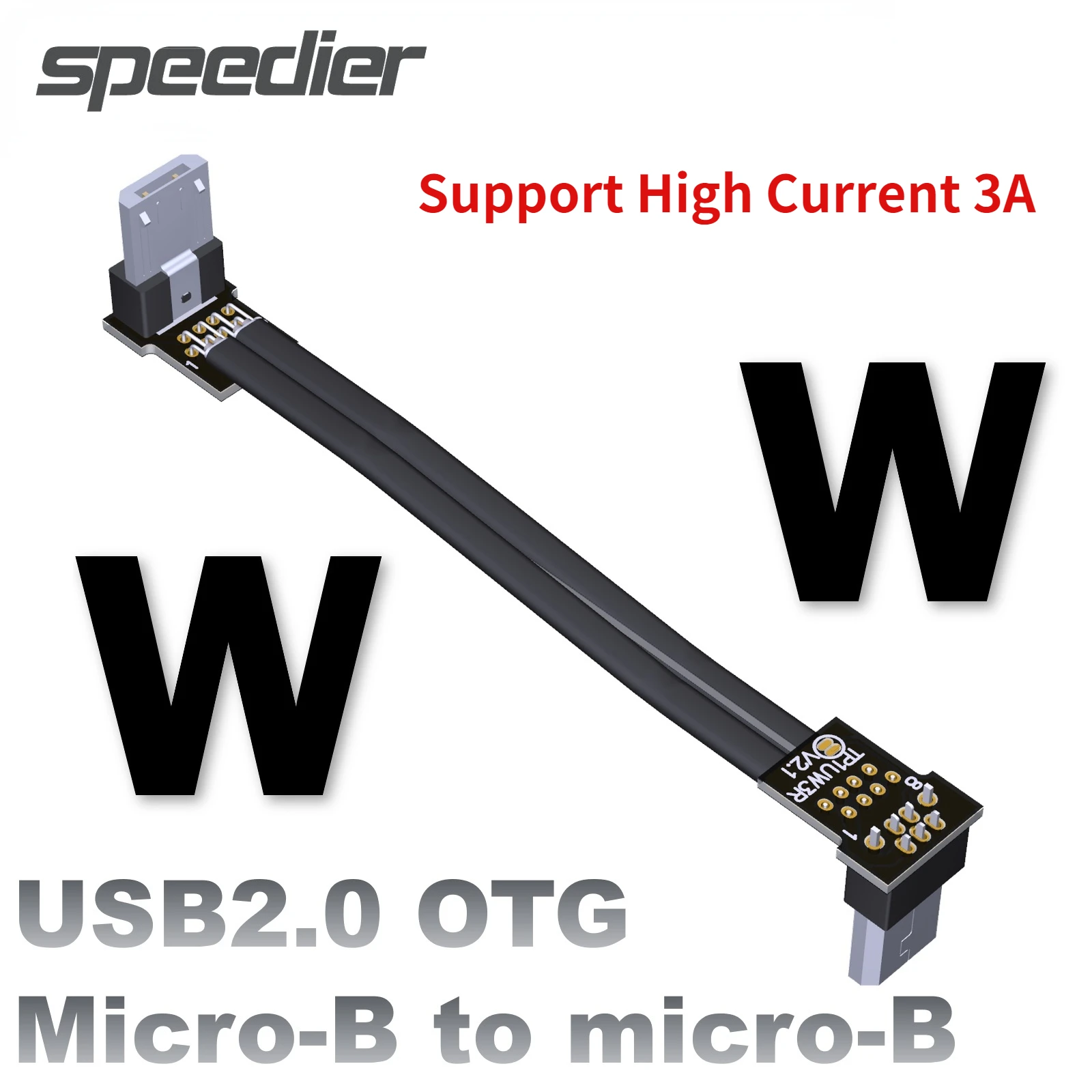 

2022 Новый Щит 3A USB 2,0 OTG тонкий плоский ленточный кабель FPV USB2.0 Micro B Дата-кабель «штырь-гнездо» складной осевой удлинитель локтя