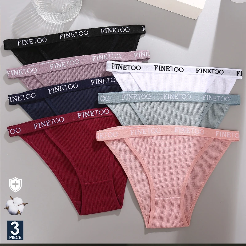 

3 шт./комплект, женские хлопковые трусы с буквенным принтом