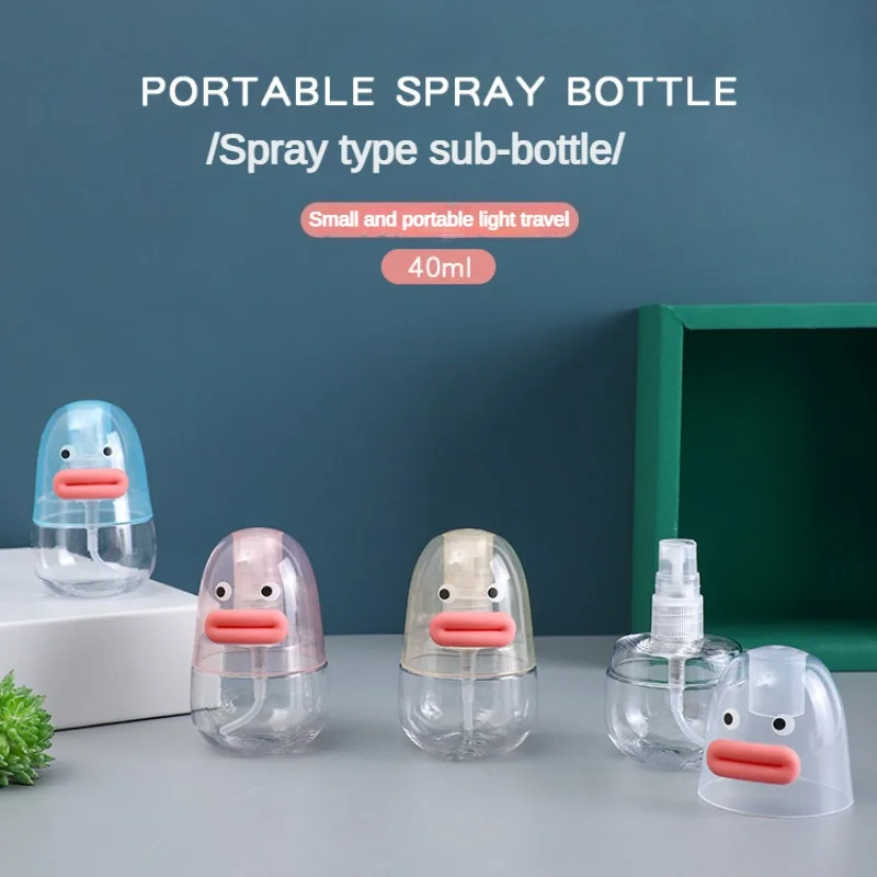 

40ML Cute Cartoon Spray Bottle Portable Refillable Travel Cosmetic Transparent Empty Hydrating Bottle Face Press Spray Bottle