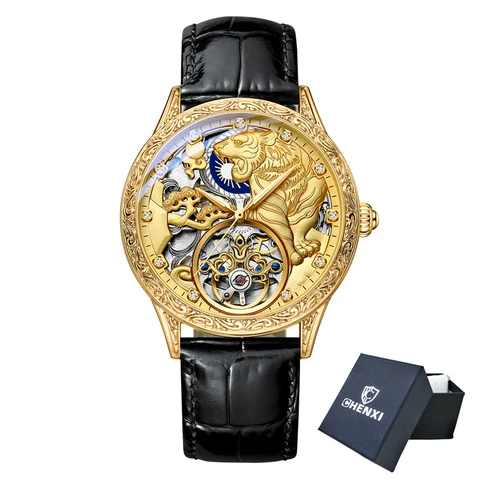 Модные брендовые Мужские автоматические механические водонепроницаемые деловые часы Chenxi, мужские часы, золотые светящиеся наручные часы