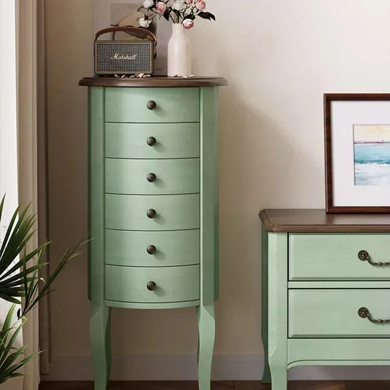 Комод шкаф для спальни винтажный зеленый скандинавский дизайнерский органайзер