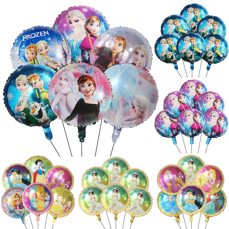 

6pcs 18inch Frozen Elsa Balloons Anna Princess Foil Helium Globos Girl's Birthday Party Wedding Baby Shower Decorations Kid Toys