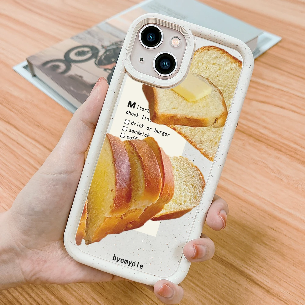 

Toast Dessert Phone Case For iPhone 14 Plus 12 ProMax Cases For iPhone 12Pro 11 Pro 7 8Plus XR XS Max SE TPU Degradation Cover