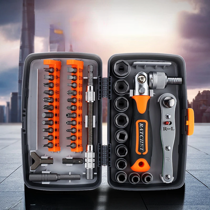 

38 In 1 Multifunctional Ratchet Screwdriver Set Hand Tools Cross Screw Driver Socket Wrench Combination Screwdriver With Bits