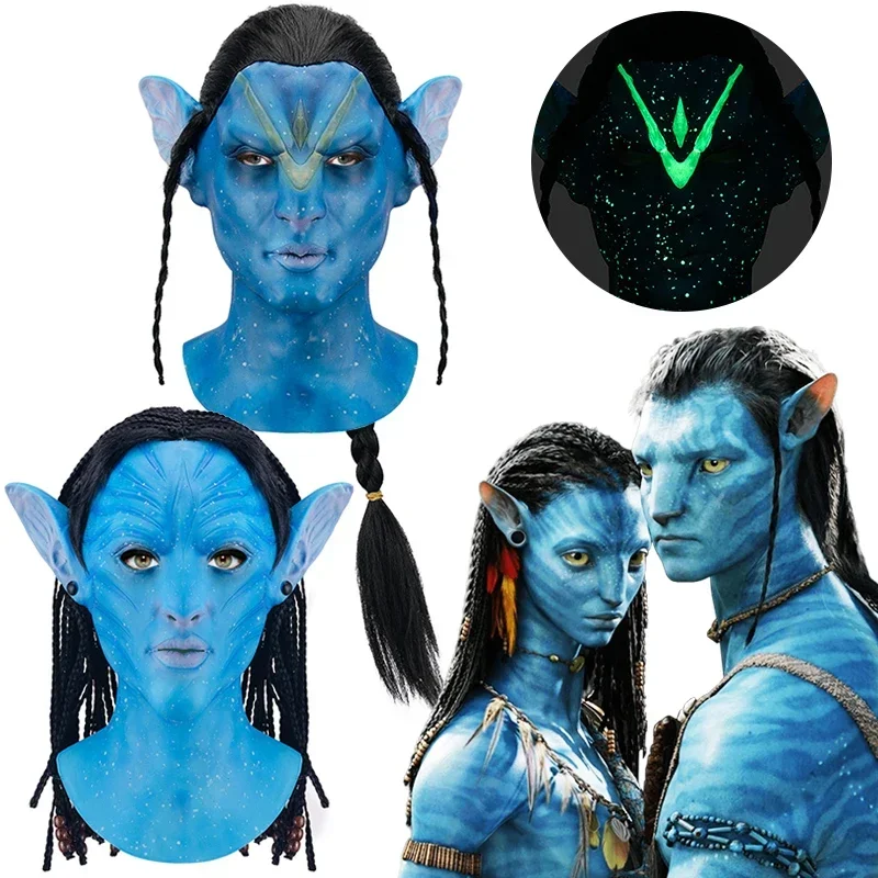 Avatar Neytiri Джейк Салли Косплей Маска Topeng Lateks Penutupفن Halloween Party Костюм Реквизит