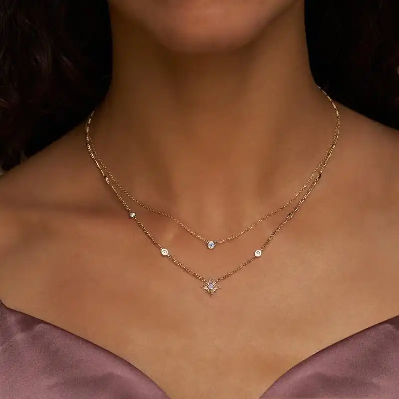 

DIY S925 Стерлинговое серебро бриллиант Starburst Ожерелье-Персонализированные ювелирные изделия для женщин
