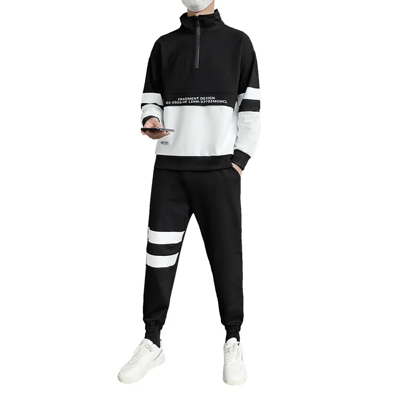 

2022 Men's Suit Spring and Autumn New Trend Leisure Youth Sports Suit Pants Sweater Men's Two Piece Set Men Clothing