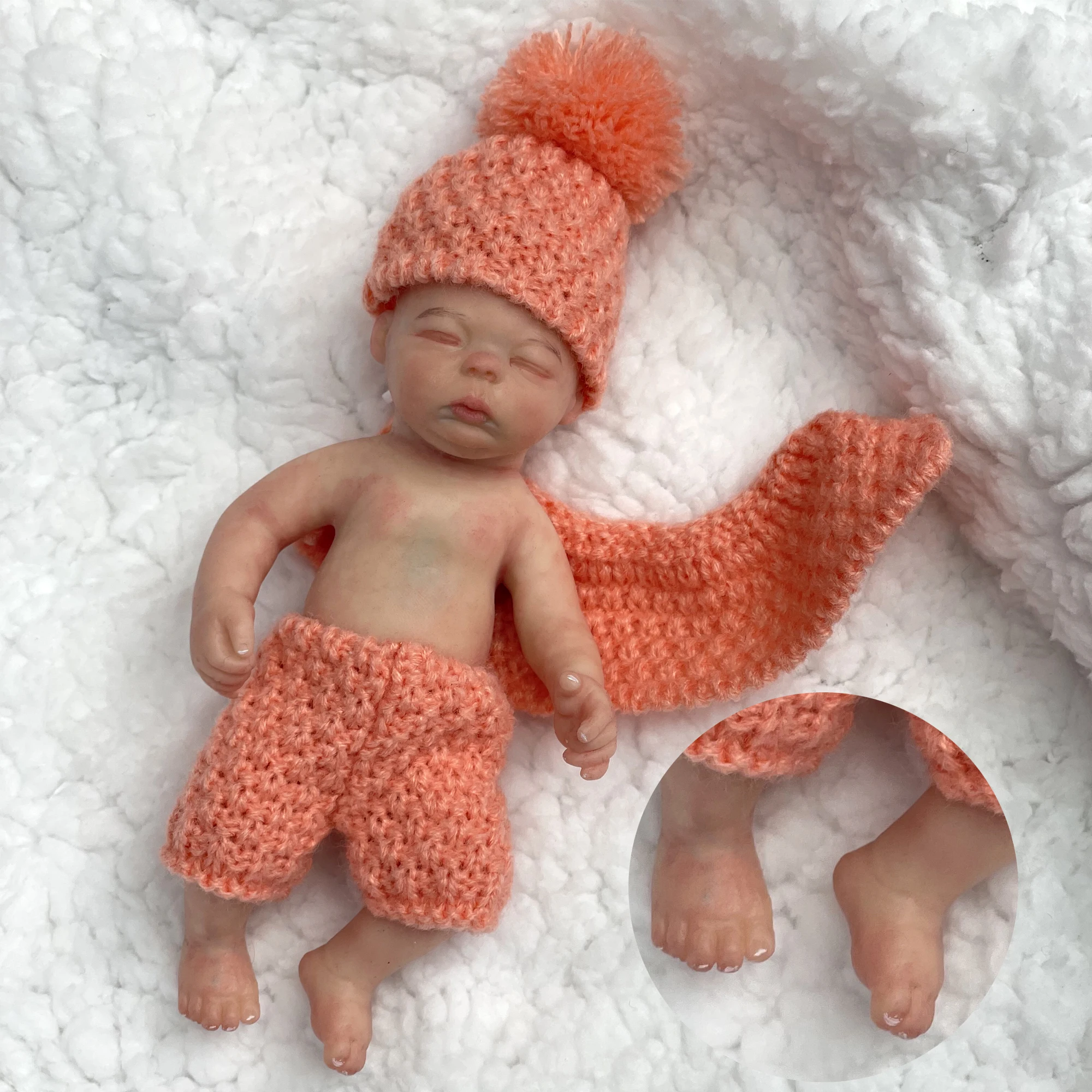 

Saskia 6 Inch Mini Silicone Flame Doll Bebe Reborn Soft 100%Silicone Newborn Doll boneca reborn corpo de silicone