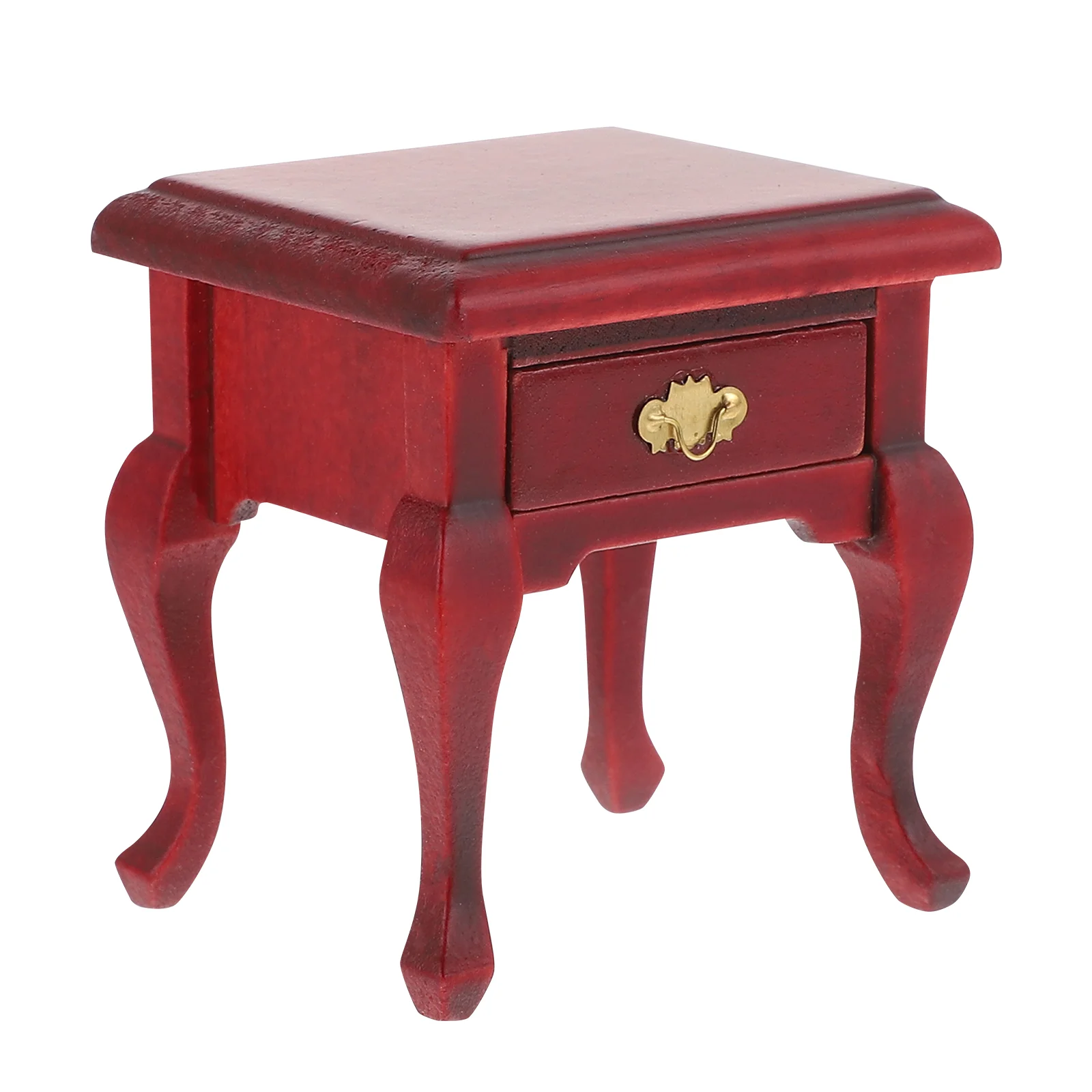 

Vintage Decor Vintage Night Table Household Accessory Nightstand Model Bedside Birch Decorative Miniature Wood