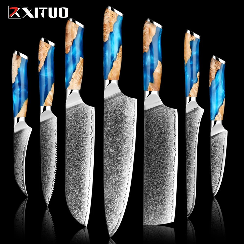 

XITUO Japanese Damascus Knife VG10 67 Layers Damascus High Carbon Steel Authentic Kitchen Knife Chef's Combination Knife Gift