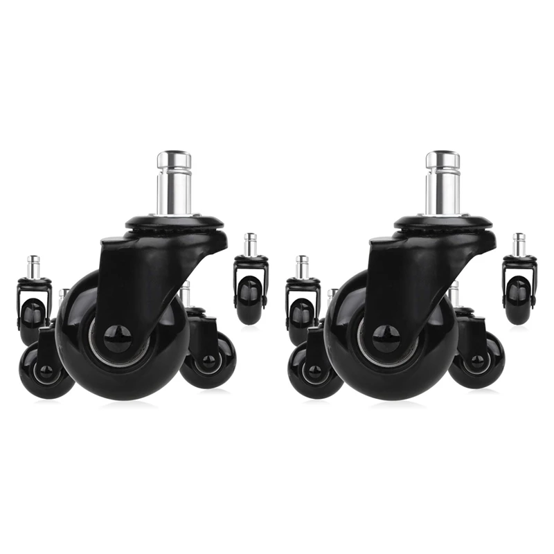 

10 Pcs Replacement Chair Caster Wheels 2 Inch,Heavy Duty Wheels With Plug-In Stem 7/16 X 7/8 Inch,Quiet & Smooth Rolling