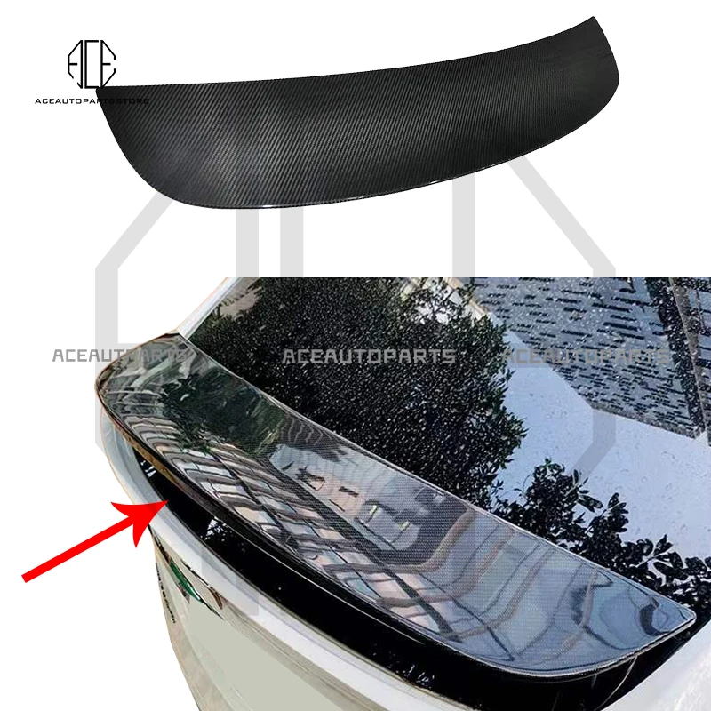 

Сплиттер для багажника Tesla Model 3, верхняя отделка из натурального углеродного волокна, бампер, окно, задний спойлер