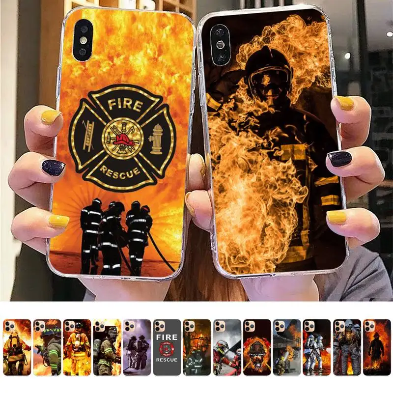 

MaiYaCa Firefighter Heroes Fireman Phone Case for iPhone 11 12 13 mini pro XS MAX 8 7 6 6S Plus X 5S SE 2020 XR cover