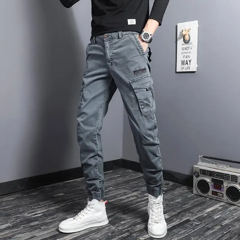

2023 Autumn Winter High Quality Casual Pants Men Military Tactical Joggers Loose Cargo Pants Multi-Pocket Fashions Trousers F241