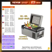 VEVOR 20L 22L 35L 45L 55L Car Refrigerator Mini Fridge Freezer Portable Compressor Cooler 12/24V DC 110-240V Ice Box for Camping