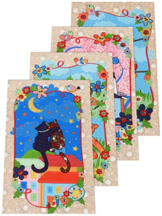 Полотенце кухонное Рогожка 60х37 &quotКошкин дом&quot 4 шт. |