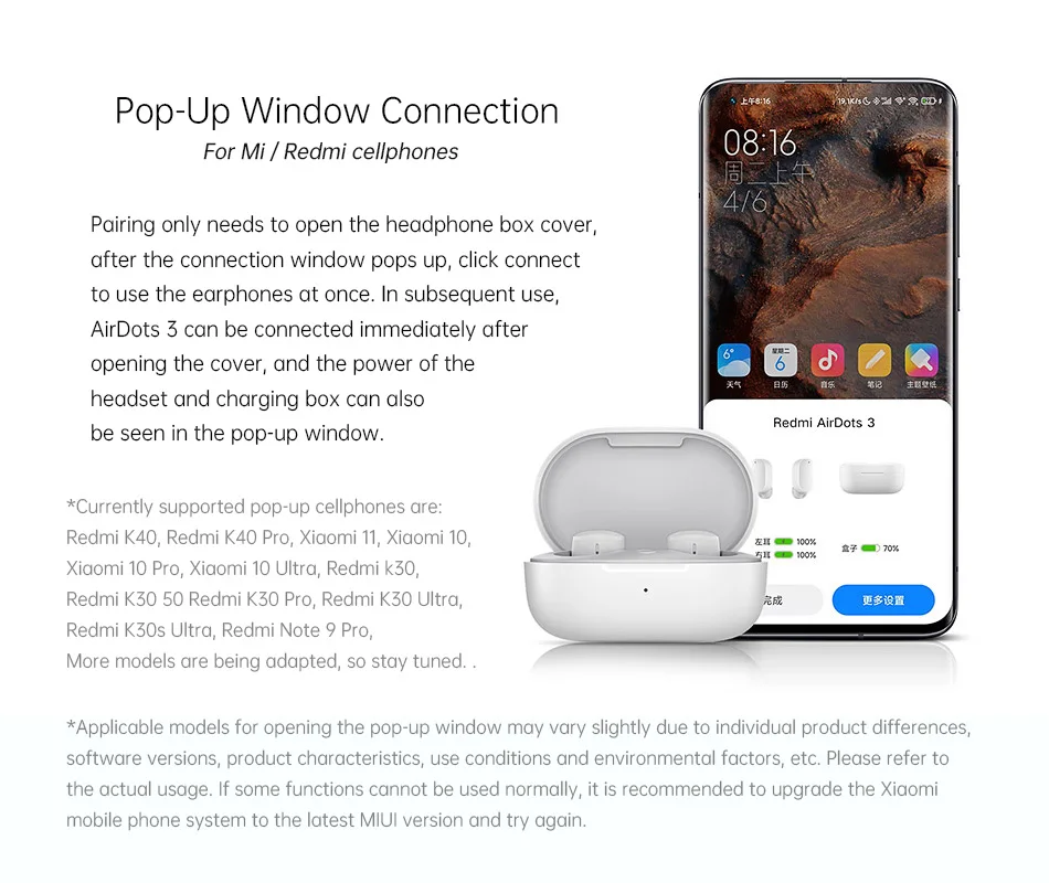 TWS-наушники Xiaomi Redmi Airdots 3 с поддержкой Bluetooth 5 2 и сенсорным управлением |