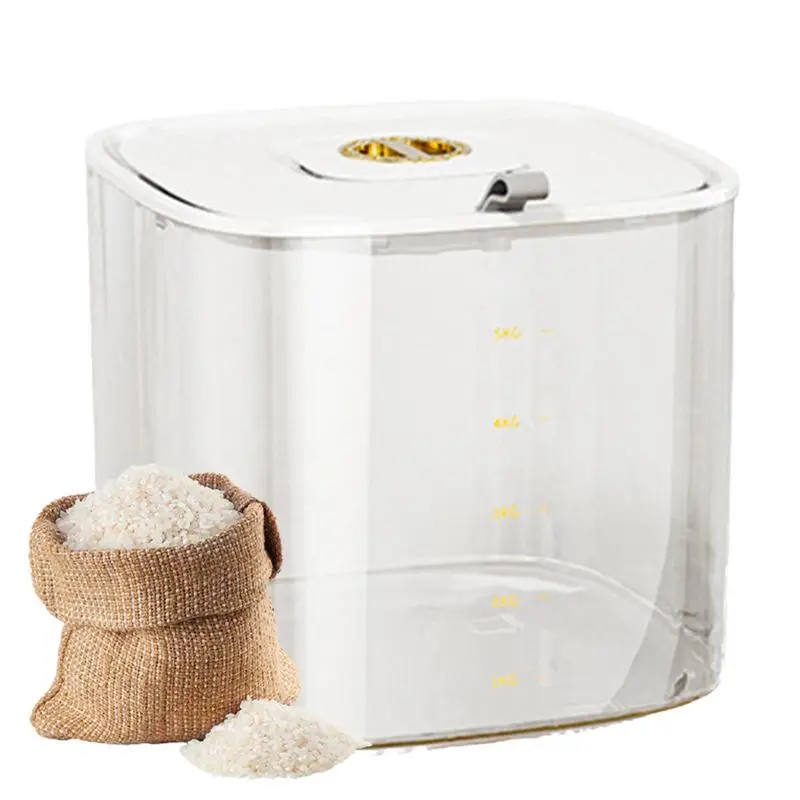 

Контейнер для риса, многоразовый герметичный дозатор для хлопьев, влагостойкий герметичный контейнер для риса, контейнер для хранения пищевых продуктов для домашних животных, контейнер для риса