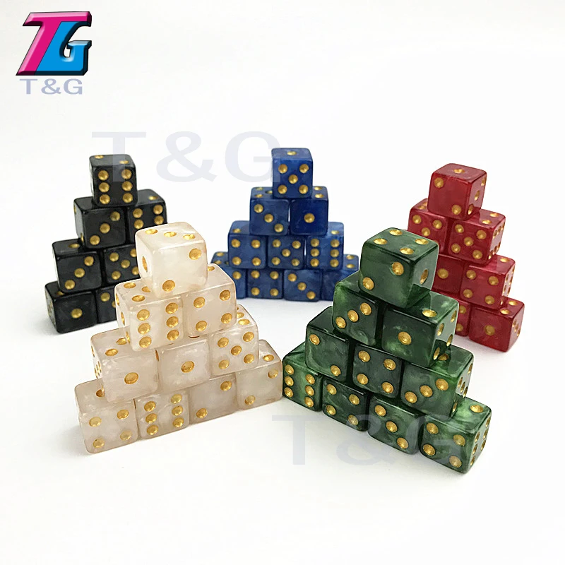 

10pcs/lot High Quality Pearlized Effect Dice In 12mm Square Corners Board Game Dice