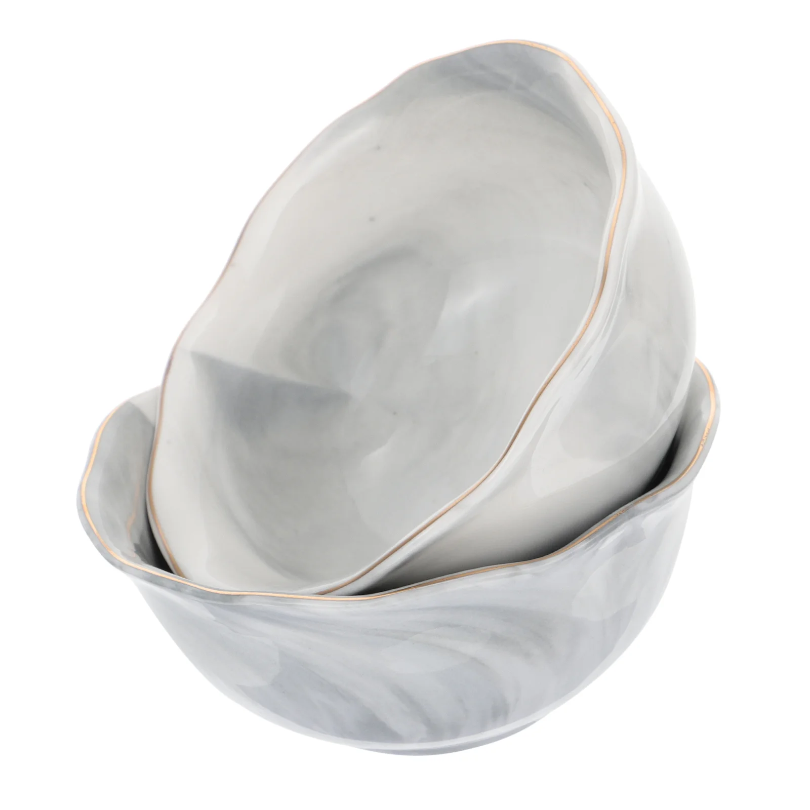 2 Pcs Nordic Ceramic Rice Porridge Bowl Soup Noodle Bowl Kitchen Tableware