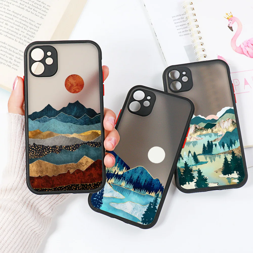 

Hand Painted Case For iphone 13 Case iPhone 13 12 11 Pro MAX Mini X XS XR Scenery Cover Shockproof For iPhone 6 6s 7 8 Plus SE 2