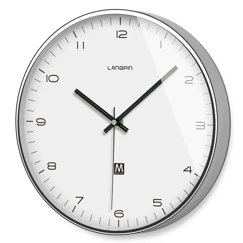 Современные настенные часы в скандинавском стиле металлические белые для