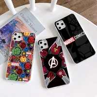 marvel avengers hero logo phone case for iphone 13 12 11 pro mini xs max 8 7 plus x se 2020 xr silicone soft cover