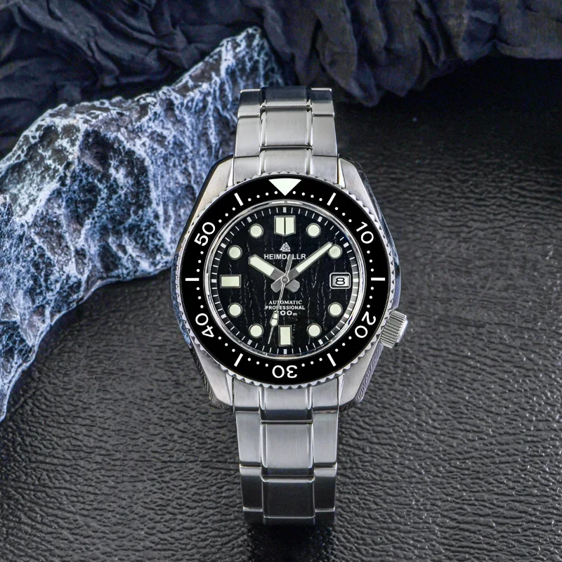 Фото Мужские часы Heimdallr MM300 Diver, водонепроницаемые до 30 АТМ, с сапфировым стеклом, светящимся покрытием C3, сталью 316L, автоматическим механизмом NH35, браслетом из 3 звеньев. №1