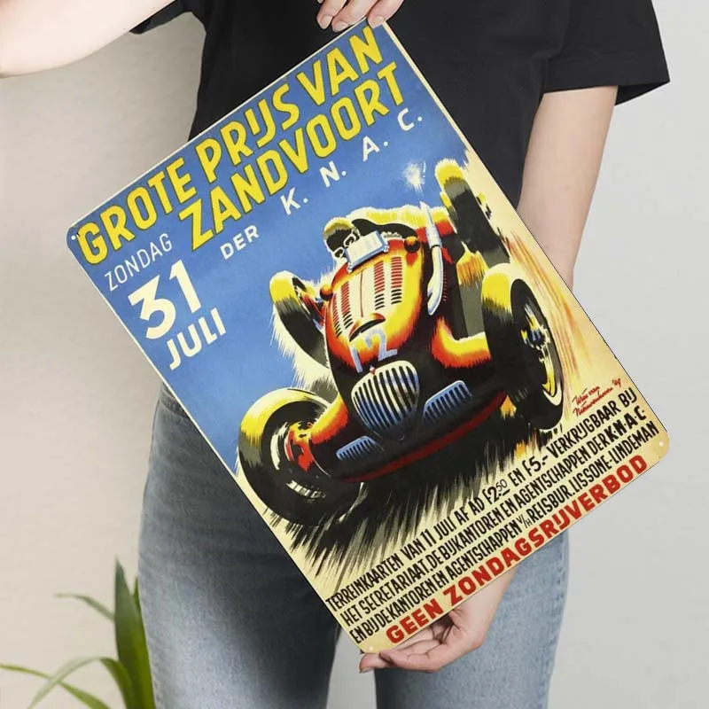 Голландская Grand Prix Zandvoort винтажная ржавая металлическая вывеска Ретро Жестяная