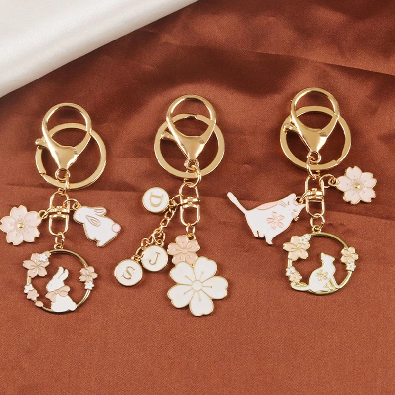 

2022 Girly Style Handmade Oil Dripping Bunny Cute Fruit Peach Keychain Small Peach Bag Pendant Jewelry Accessories Alloy