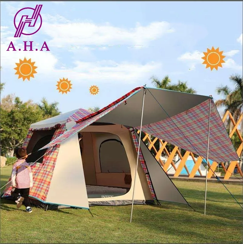 

One Room And One Hall Automatic Camping Tent Thickened Waterproof And UV Resistant Semi Open Automatic Camping Tent