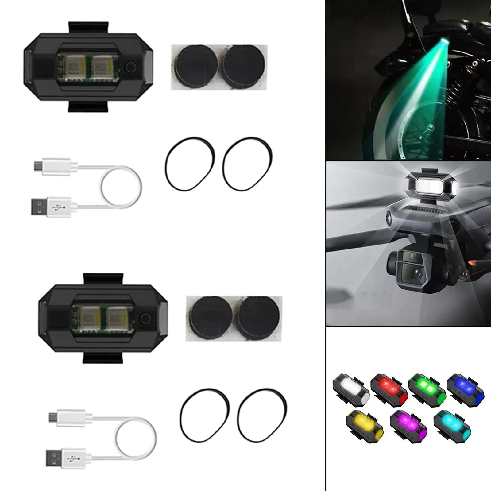 

LED Lights Rechargeable 90mAh Adjustable Lamp Anti Collision Warning Light for 3