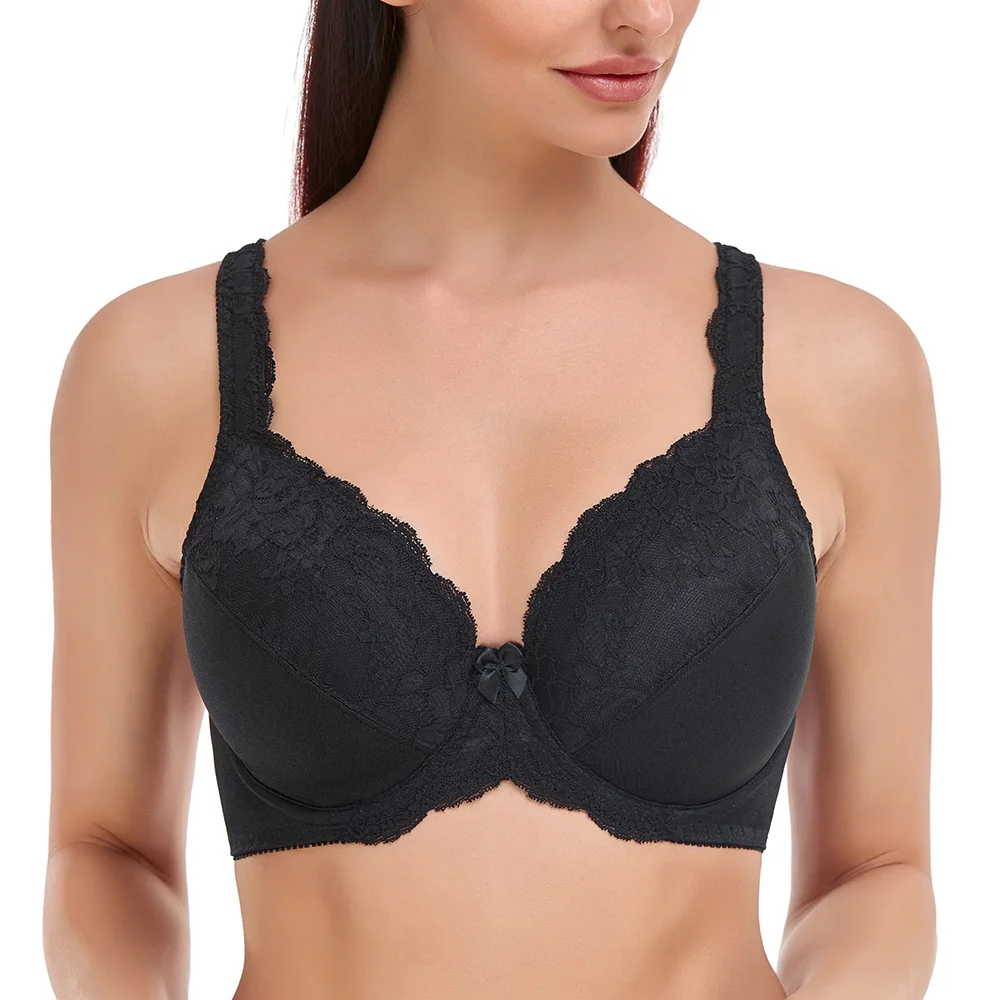 

Big Bra For Women Plus Size Bra Lager Bosom Lace Embroidery Minimizer Bra Womens Sexy Underwire Bralette C D E F G H I J Cup