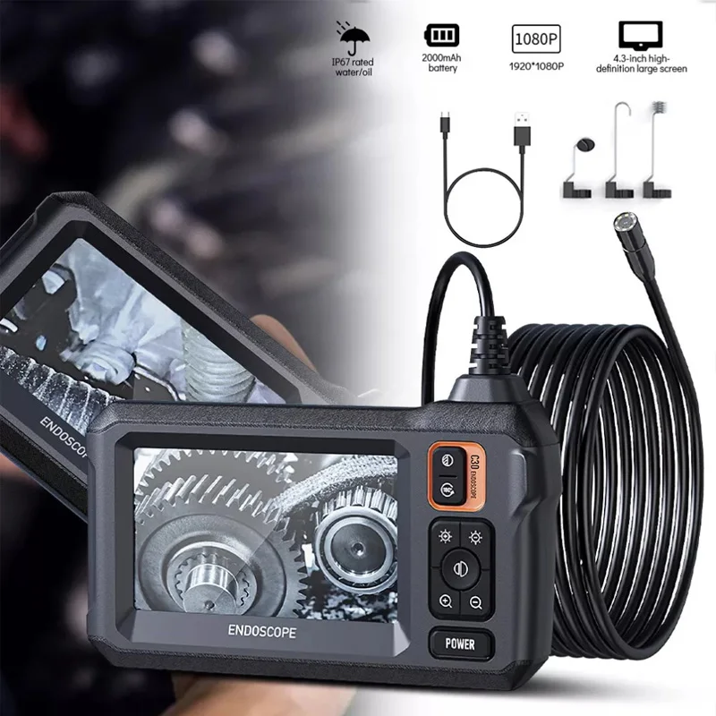 HD1080P 8 мм промышленная эндоскопическая камера 4 3-дюймовый IPS-экран 1080P для осмотра