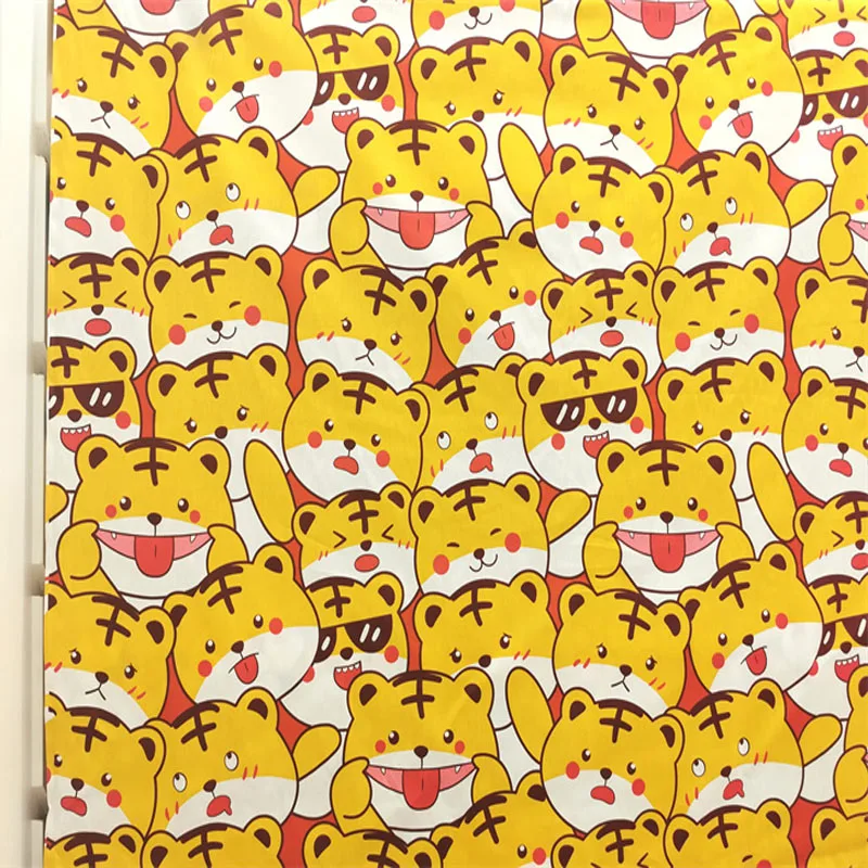 Хлопчатобумажная ткань с принтом тигра 50x160 см |