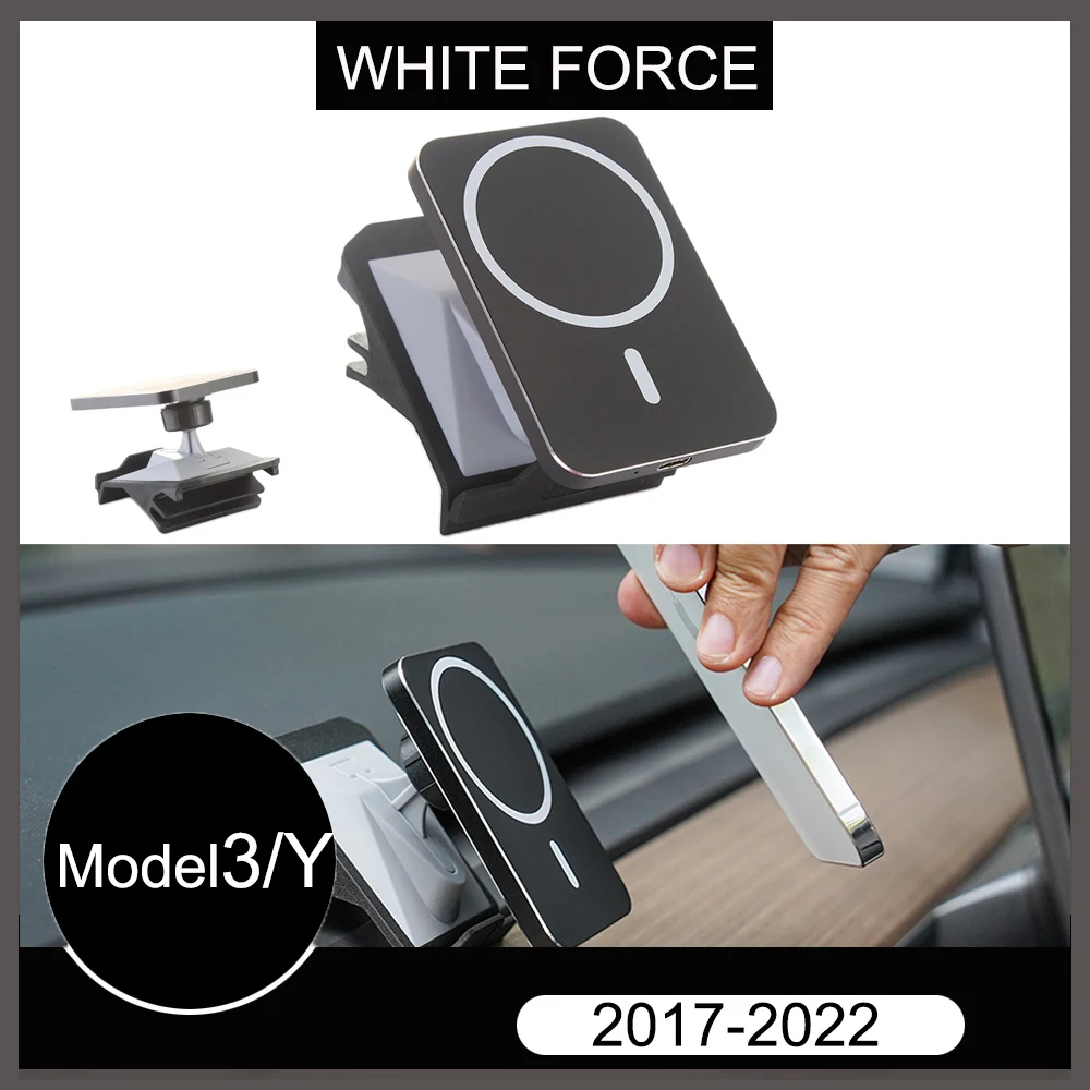 

For Tesla Model 3 Model Y 2017-2022 Magnetic Wireless Charging Car Phone Holder Mobile Gravity Phone Holder for Apple IPhone