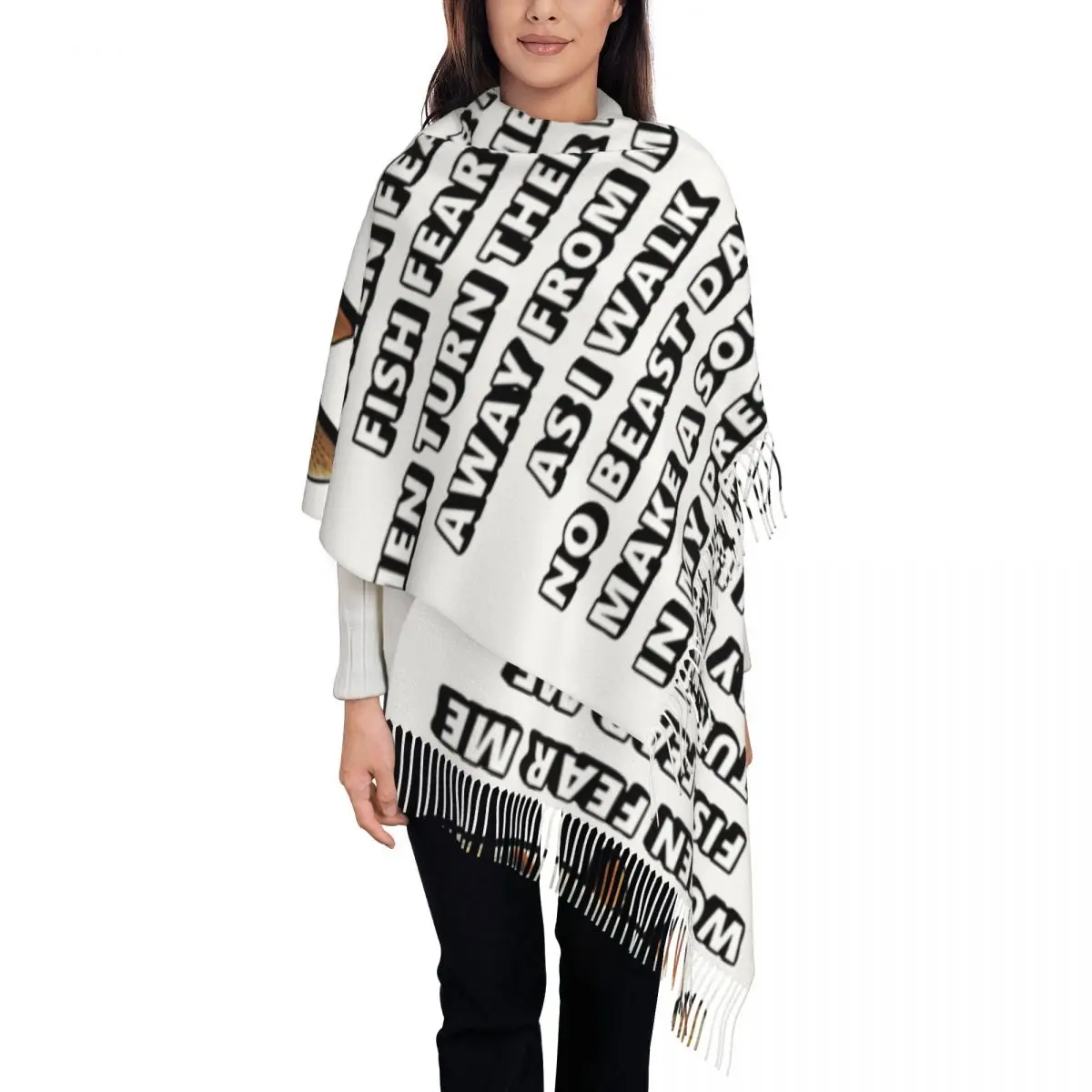 

Women Fear Me Fish Fear Me Scarf for Women Winter Fall Cashmere Shawls and Wrap Large Shawl Scarf Lightweight